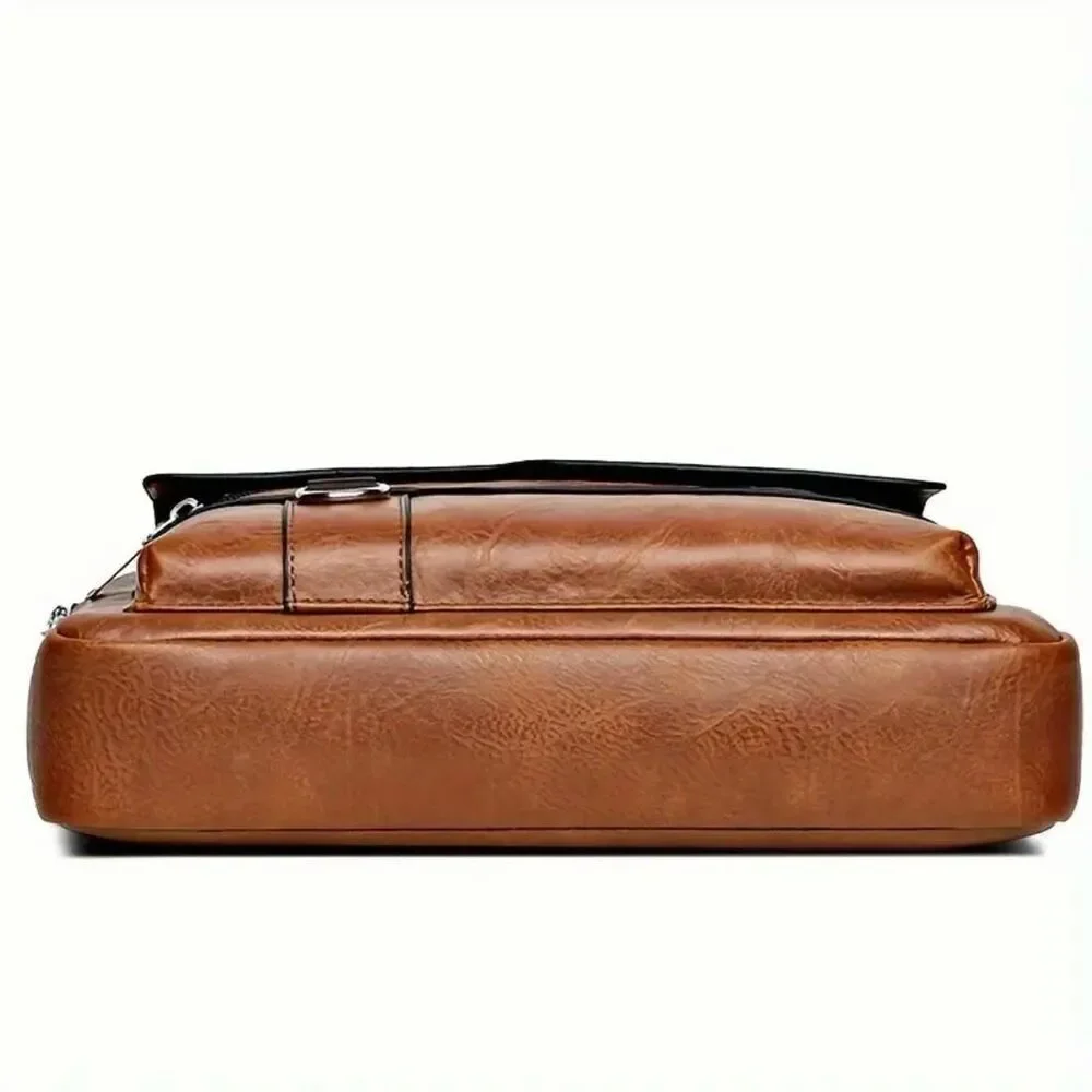 NWT CarlKimu Vintage  Camel Tan Shoulder Spacious Multi-Pocket Office Travel Bag
